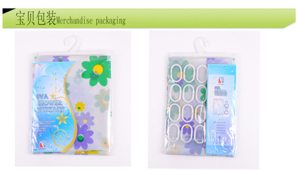 飛穹日用品批發(fā)2014淘寶熱銷爆款紫色花朵防水防霉PEVA浴簾詳解